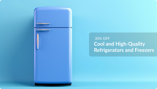 30% off Cool and High-Quality Refrigerators and Freezers - blue retro fridge