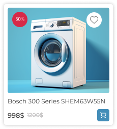 Bosch 300 Series SHEM63W55N washing machine 998 dollars