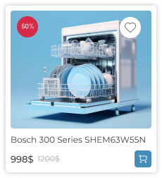 Bosch 300 Series SHEM63W55N dishwasher 998 dollars